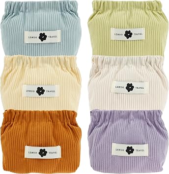 6Pcs Mini Pocket Makeup Bag Travel Corduroy Makeup Pouch Cute Small Cosmetic Bag Squeeze Top Coin Purse Portable Makeup Pouch Travel Purse Organizer Storage for Women Accessories Gift, 6pcs, Makeup