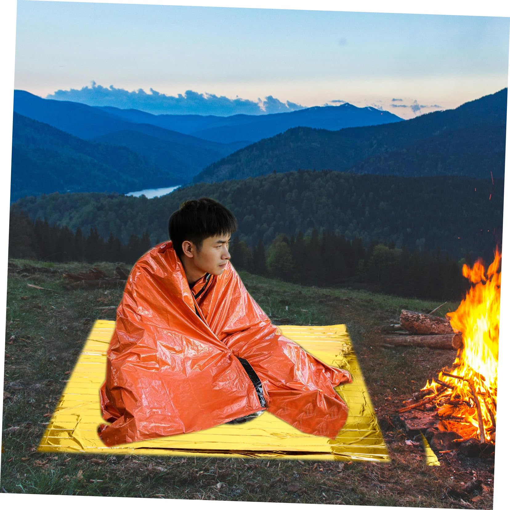 MUSISALY 1 Set Insulated Reflective Film Blanket Survival Sleeping Blanket Camping Blanket Outdoor Survival Blanket Survival Warm Blanket Emergency Thermal Blanket