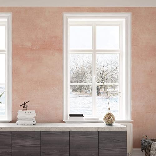 Miniatura 9 de Papel tapiz mural veneciano con textura sintética de yeso (W8026 (paquete de 4 hojas, 2 x 8 pies), color beige arena