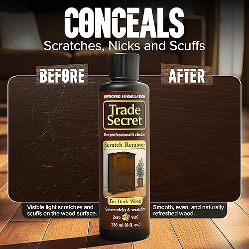 Miniatura 3 de Trade Secret Scratch Concealer for Real Wood Furniture & Floors – Restores Dark Wood Scratch, Covers Nicks, Scuffs & Dogs, Cats Scratches, Marks