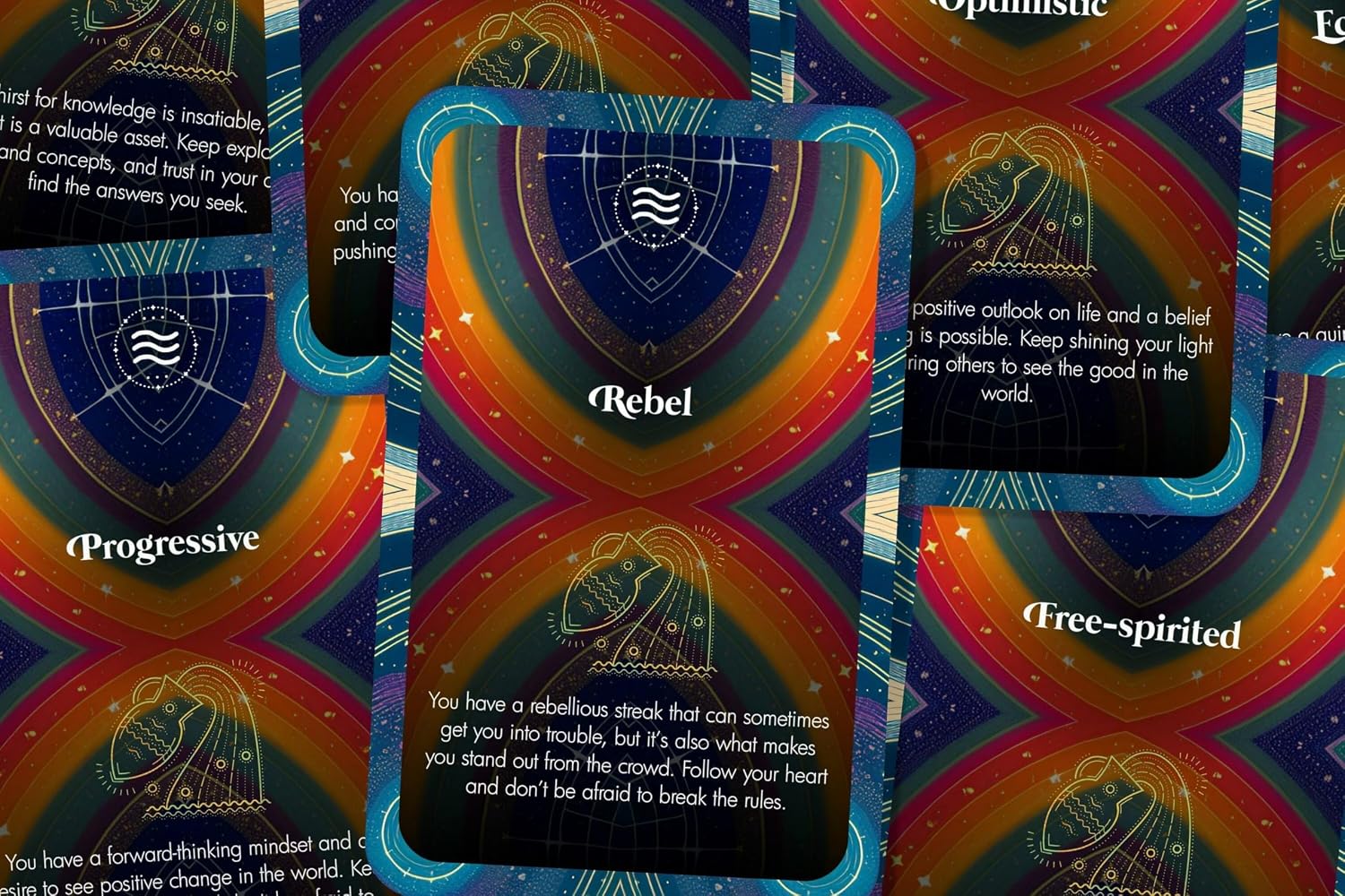 Ibiza Tarot Aquarius Oracle Cards - Mystic Horoscope Deck for Beginners - 22 Cards, Envelope Box