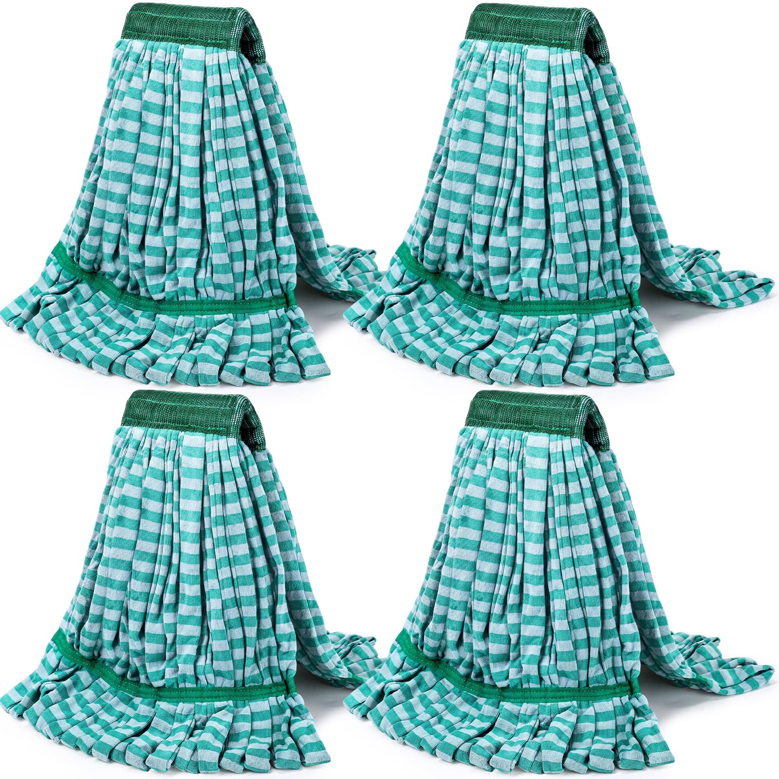 Lallisa 4 Pcs Microfiber Mop Heads Replacement Tube, Medium, Dark Green