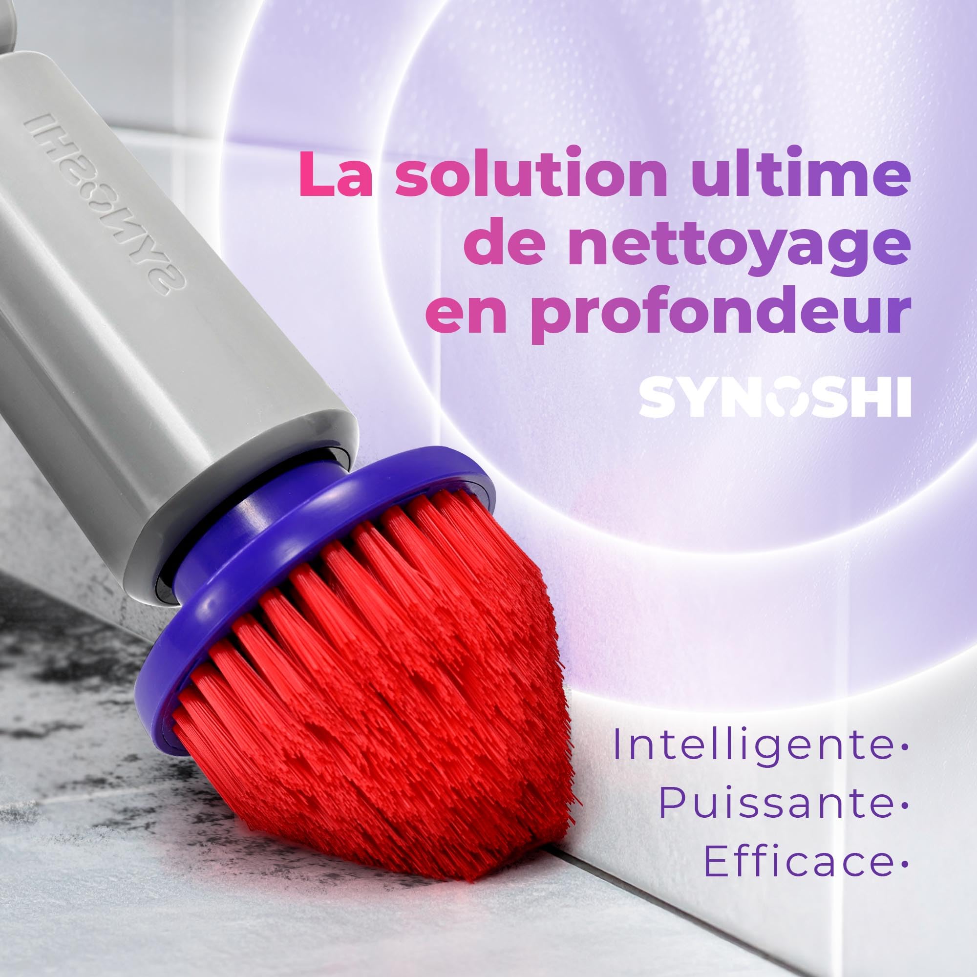Synoshi Pro Tête de Brosse Conique Rotative Rechange Lot de 2 | Nettoyage précis coins et joints, Résistante aux odeurs, lavable au lave-vaisselle