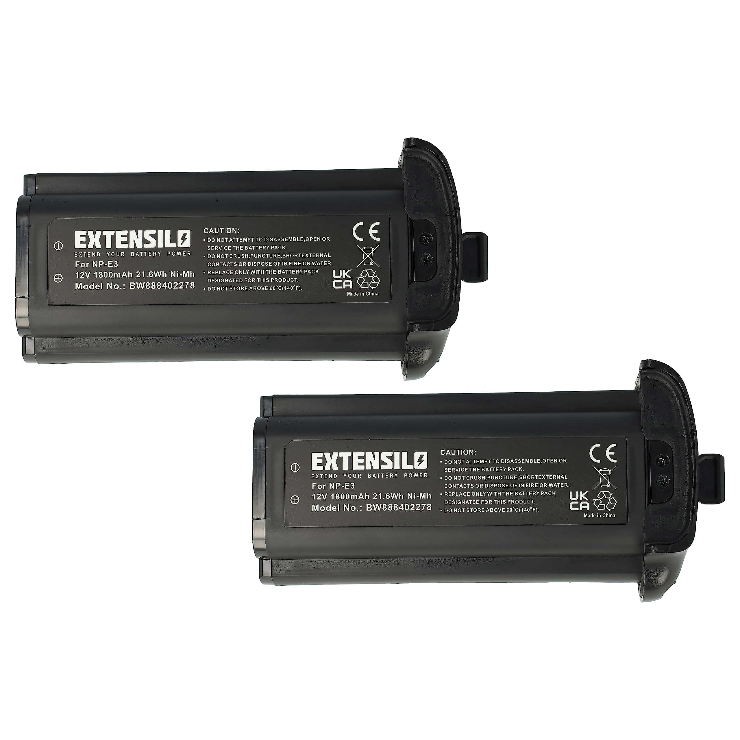 2 x bateria zamienna do Canon 7084A001, 7084A002, NP-E3 do aparatu DSLR (1800 mAh, 12 V, NiMH)