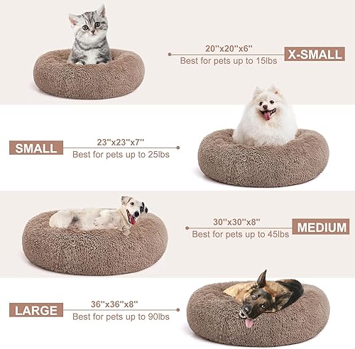 Miniatura 3 de MIXJOY Cama ortopédica para perro, cómoda cama redonda para perros y gatos, ultra suave, lavable, cama acolchada para perros y gatos (20, 23, 30, 36