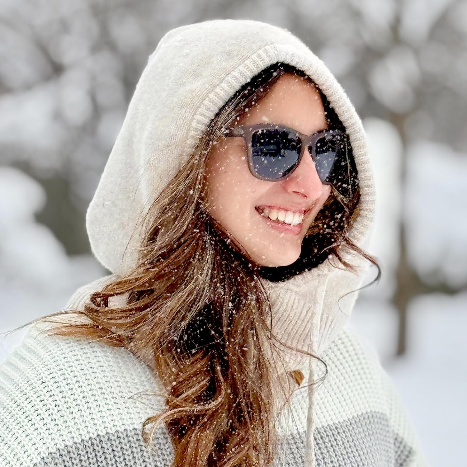 ACUSHLA 100% Merino Wool Balaclava for Women & Men Winter Warm Knit Hooded Scarf Hoodie Hat and Scarf Set in One - Image 3