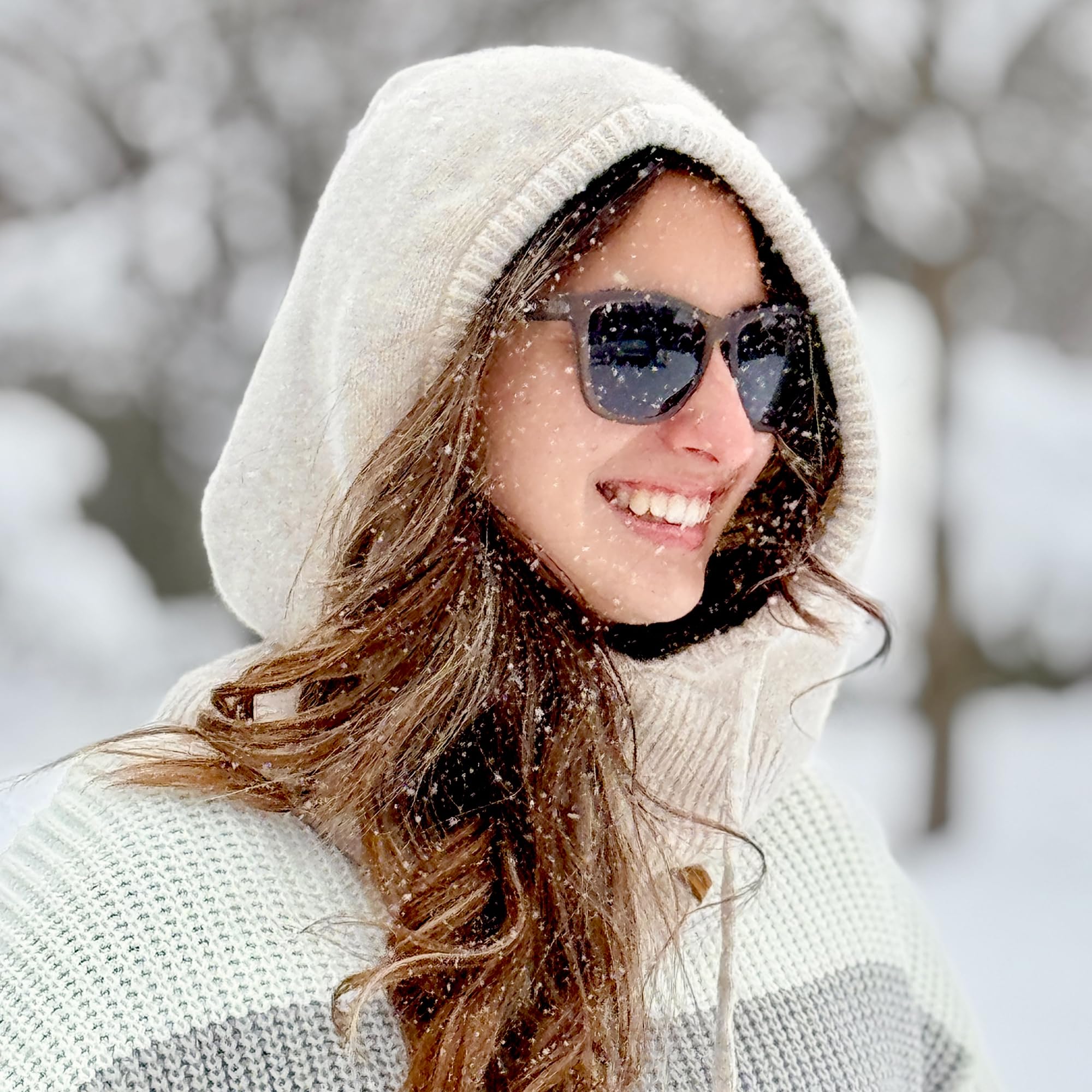 ACUSHLA Pasamontañas 100% lana merino para hombre y mujer, invierno, cálido, con capucha, gorro, bufanda y bufanda, color marrón, talla única