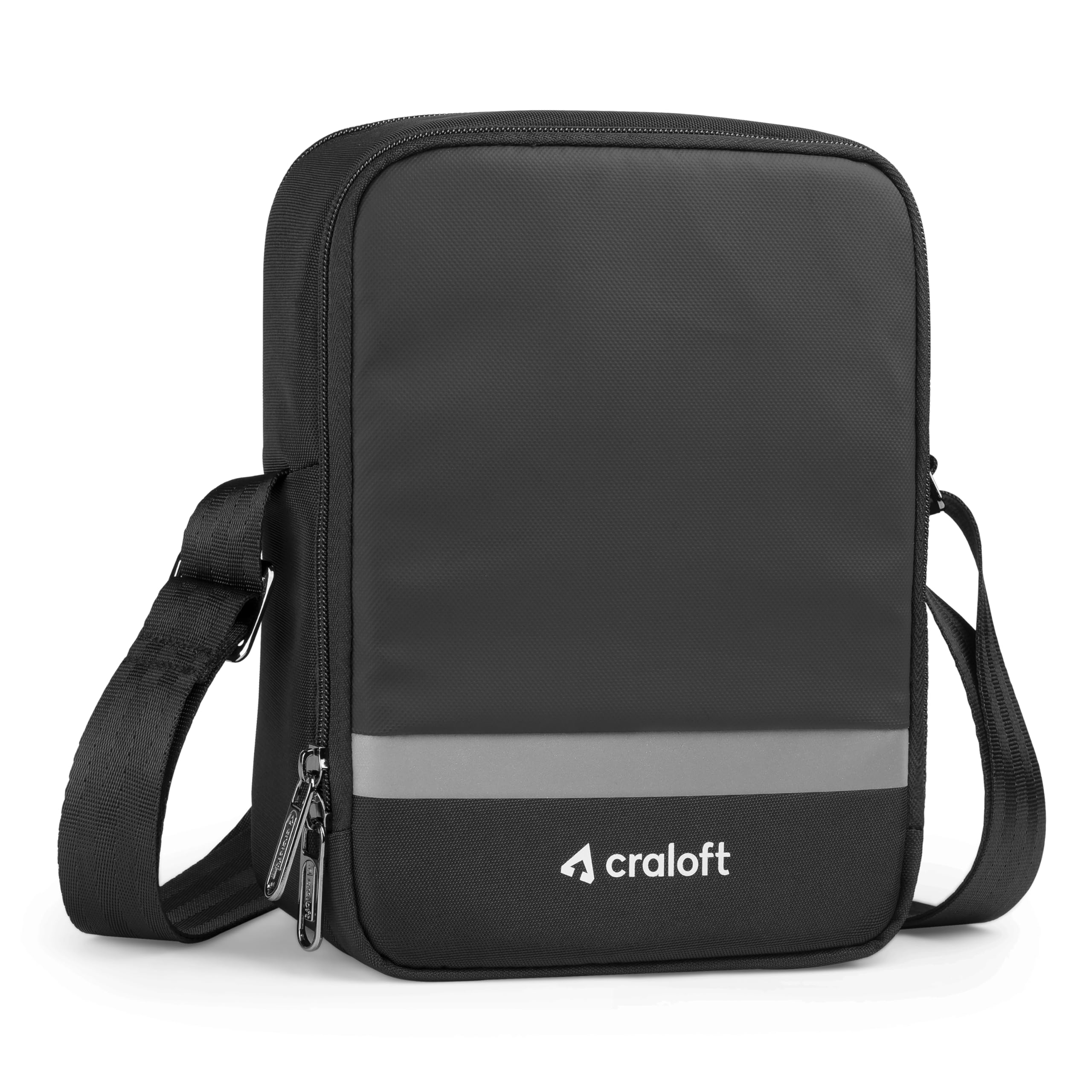 CRALOFTTravel Crossbody Sling Bag for Man, Water-Resistant Polyster Small Shoulder Bag for Office Business, Multi-Pocket Messenger Side Bag for Passport, Mobile, Charger, Cash
