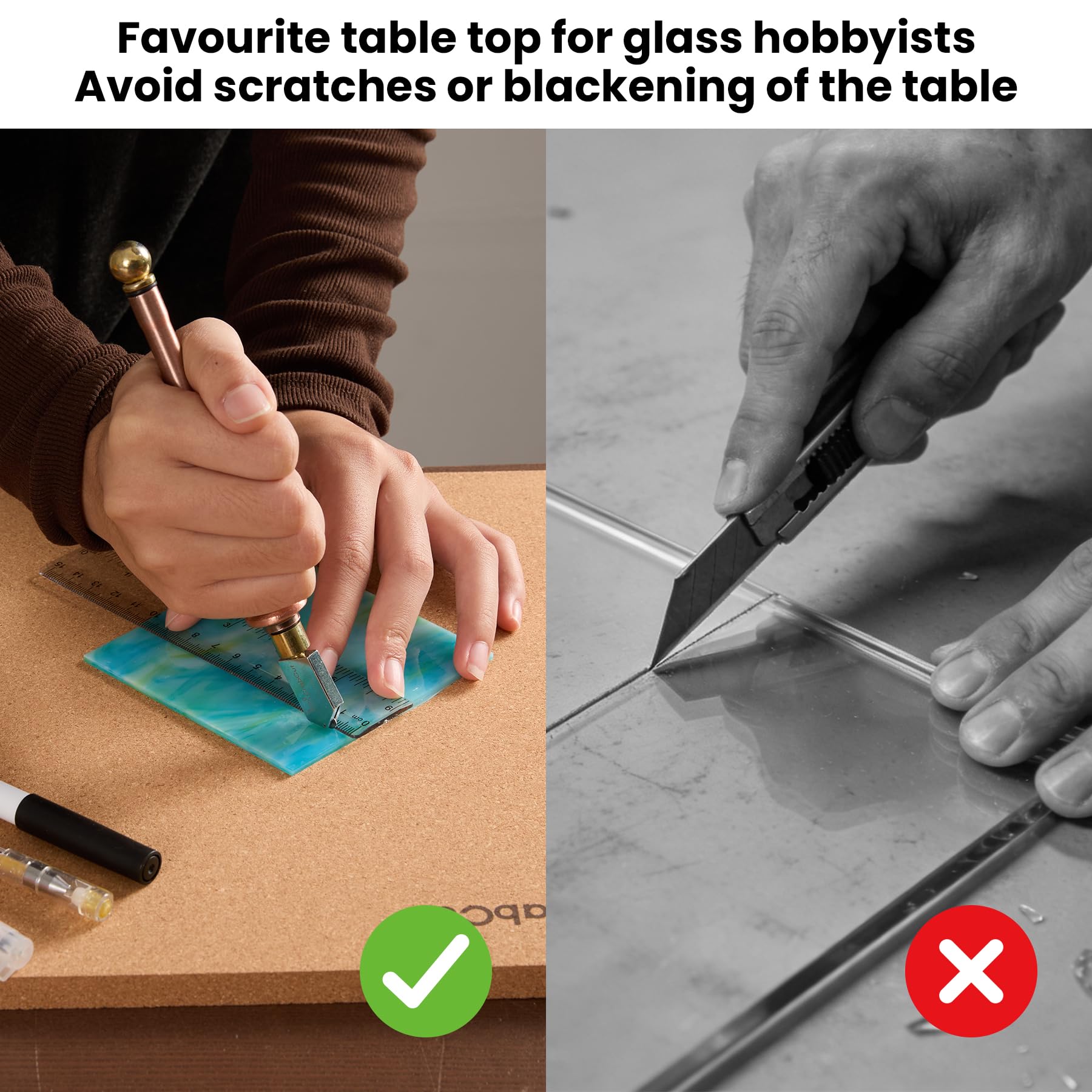 Crabcut Stained Glass Supplies & Starter Kit - 12x12 Inch Heat Resistant Work Surface Mat Essential Stained Glass Tools with Cutting Mat for Table Protection 1 Pack product thumbnail 7