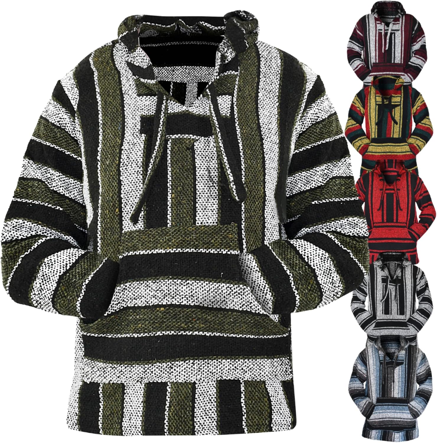 Mexican Baja Hoodie – Classic Drug Rug Pullover Sweater | Baja Hoodie for Men & Women | Mens & Plus Size Options Available