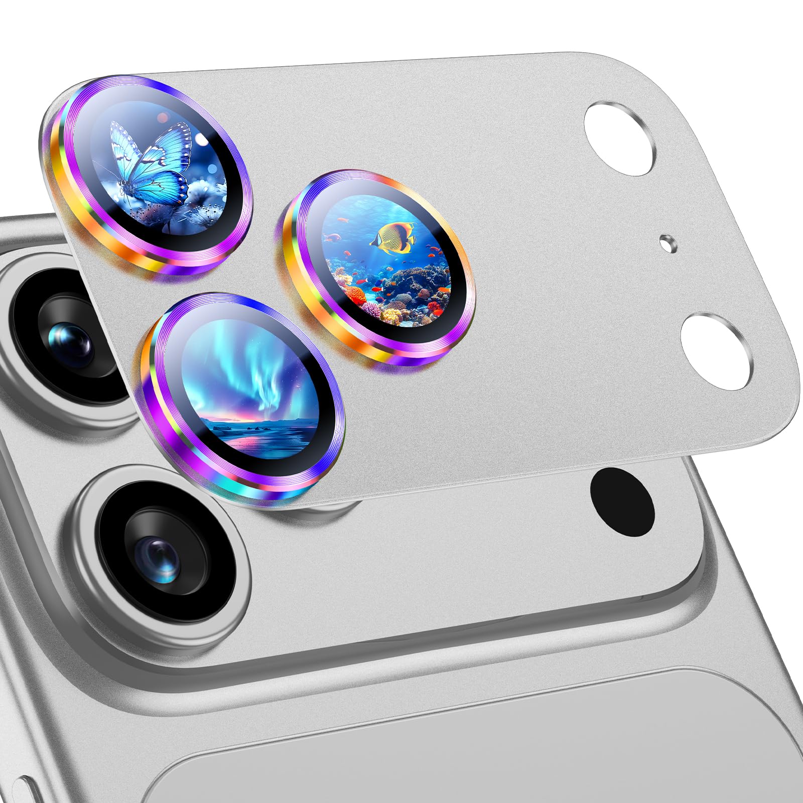 Uyiton for iPhone 17 Pro Max Camera Lens Protector, Metal Frame Glass Cover