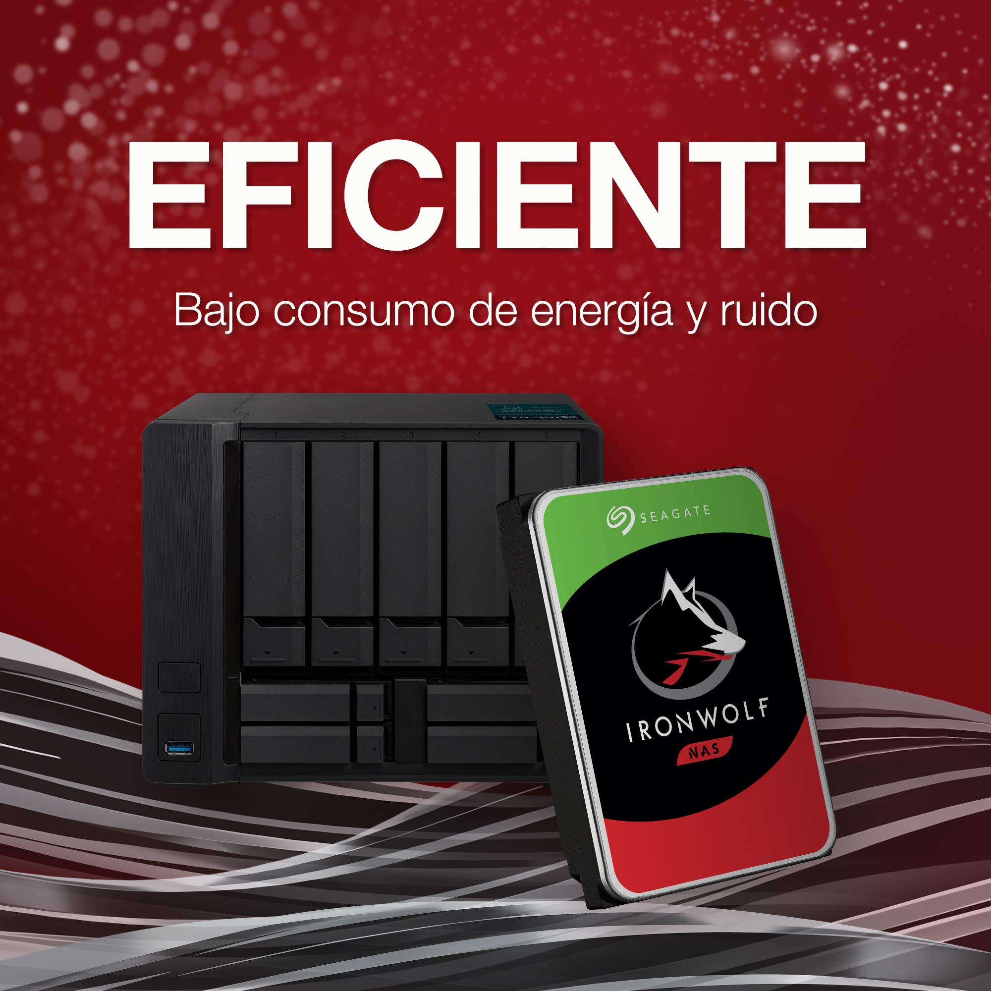 Seagate IronWolf Pro, 16TB, NAS, Disco duro interno, HDD, CMR 3,5" SATA 6GB/s, caché 256 MB, almacenamiento RAID, 3 años Rescue Services (ST16000NE000)