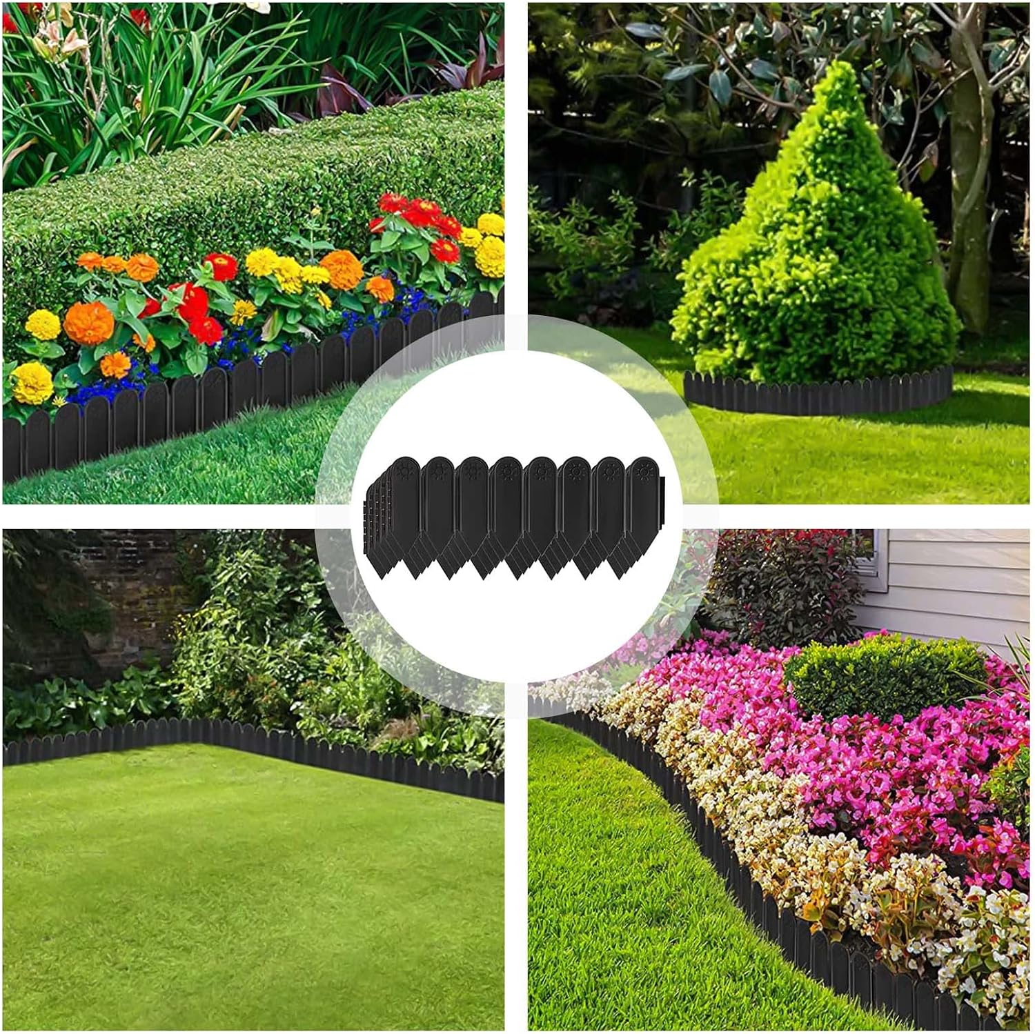 Borde De Jardín Flexible 10m X 4cm - Verde, Resistente Y Moldeable