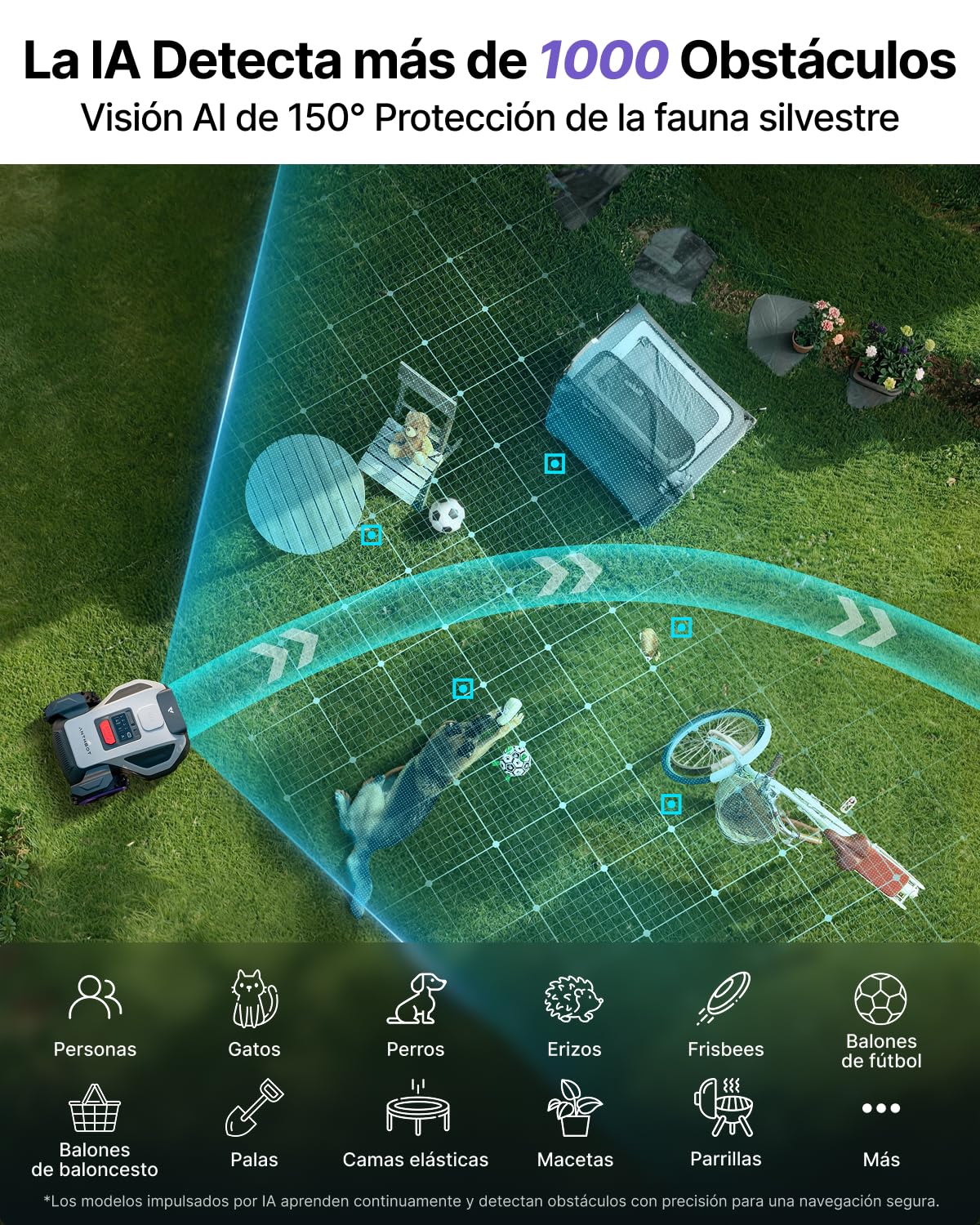 ANTHBOT M5 Robot Cortacésped 500 m², NetRTK + 4G + Doble cámara HDR, Navegación RTK con Precisión Centimétrica, Cartografía Asistida por IA, Corte en Varias Zonas, App Control, Silencioso (<58 dB)