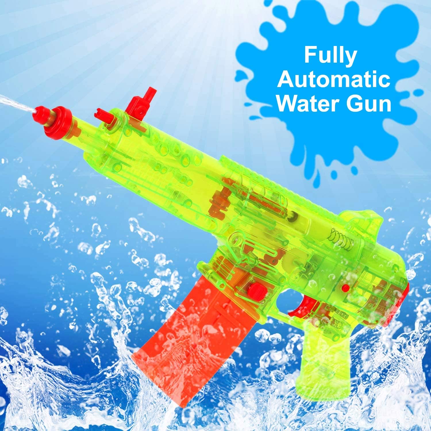 Battery Operated Motorized Automatic Electric Super Water Gun Soaker Blaster Kids Toy (Green)