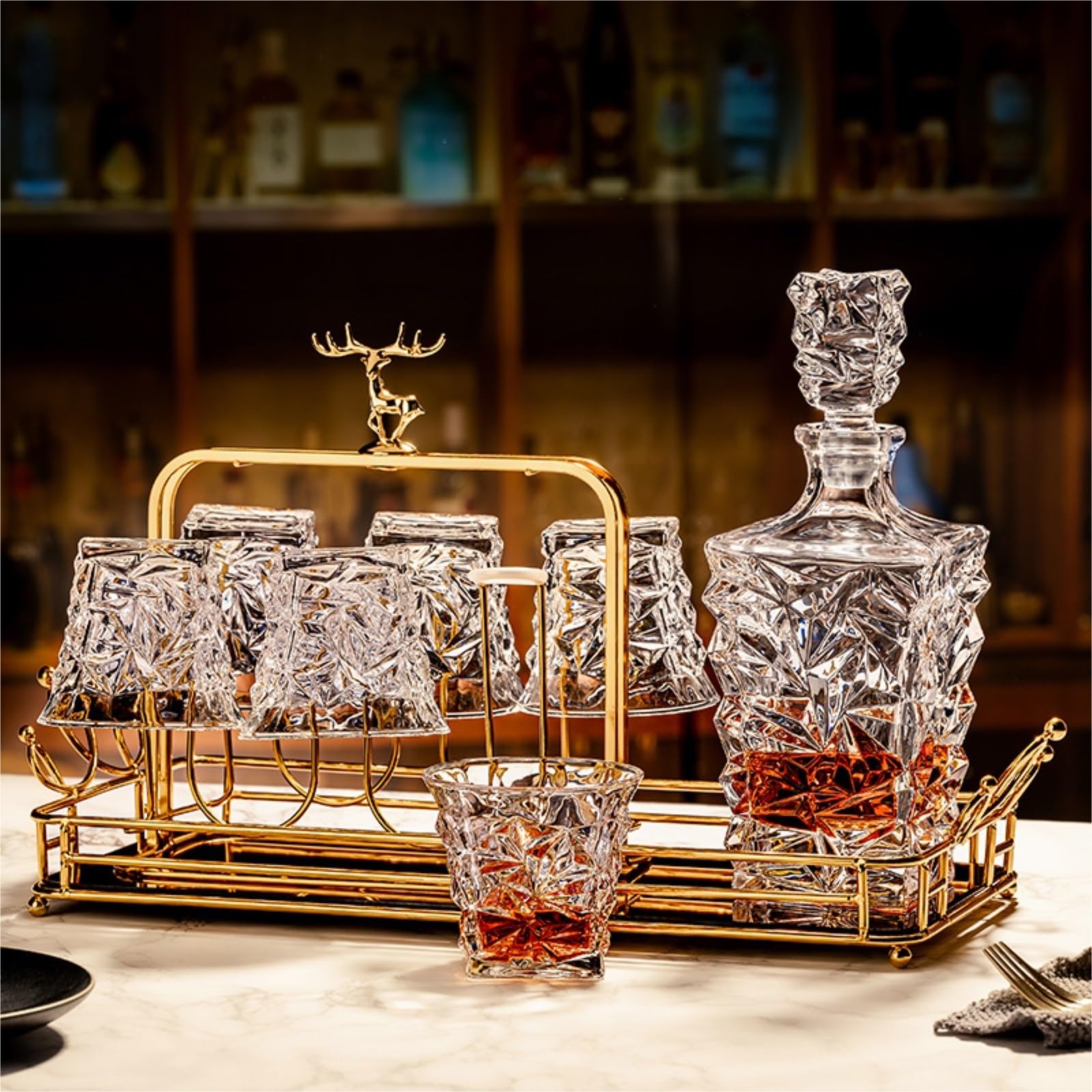 Decanter per Vino Rosso Whisky Decanter For Vino In Cristallo Con Base Stabile E Incisione Irregolare Moderna Decantatore