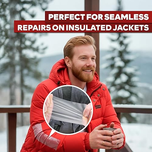 Miniatura 8 de XFasten Cinta de reparación de tela y vinilo, transparente, 3 x 20 pulgadas (2 juegos), kit de parche de vinilo impermeable para reparación de