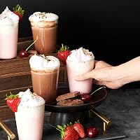 MATANA Prémium Átlátszó Műanyag Pohár Arany Csillámmal 50db (280ml) - Újrahasználható Poharak Italokhoz, Esküvőre, Partikra 7