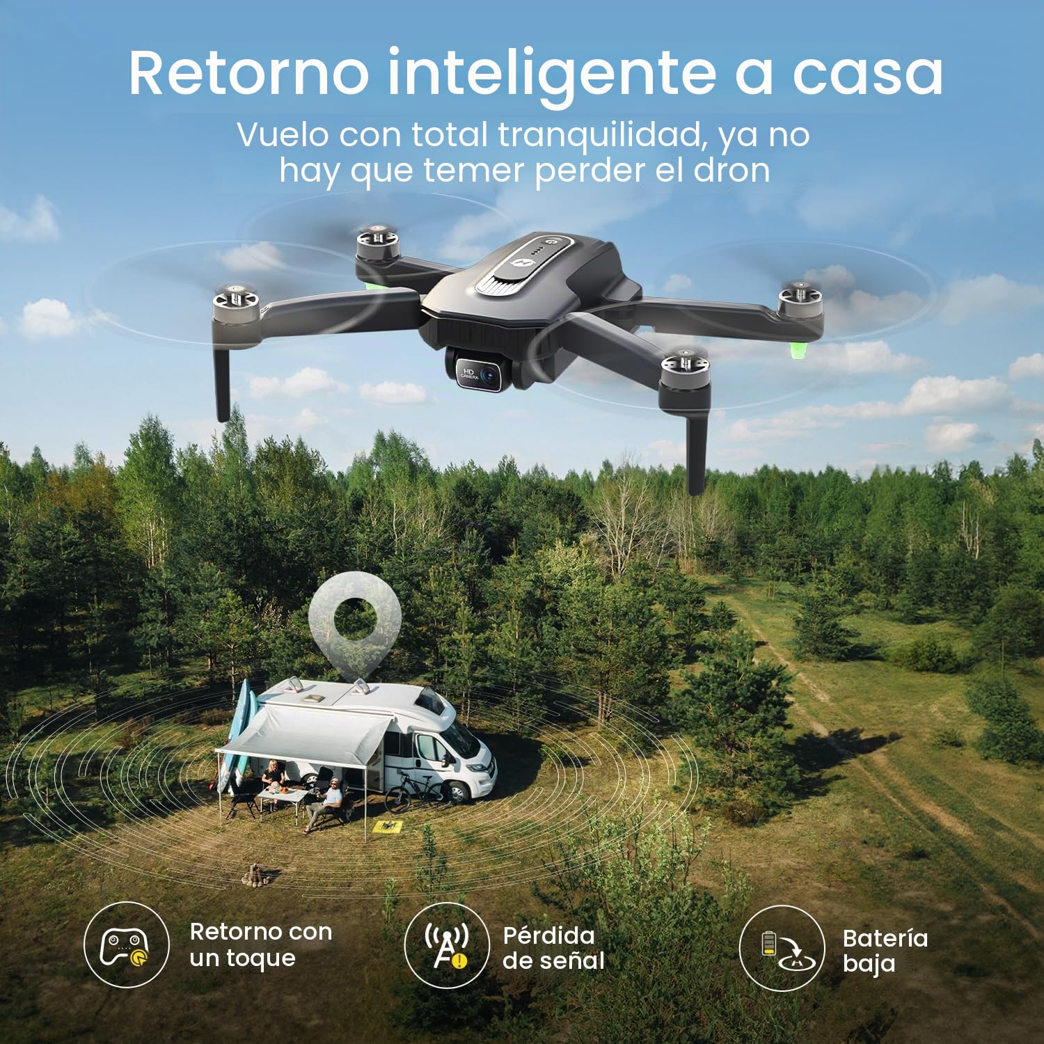 Holy Stone Drone GPS Con Cámara 4K Para Principiantes, HS460 Dron Plegable Con 52 Min De Autonomía, Motor Sin Escobillas, Follow Me, Regreso Automático, Transmisión FPV 5G, Menos De 249 g