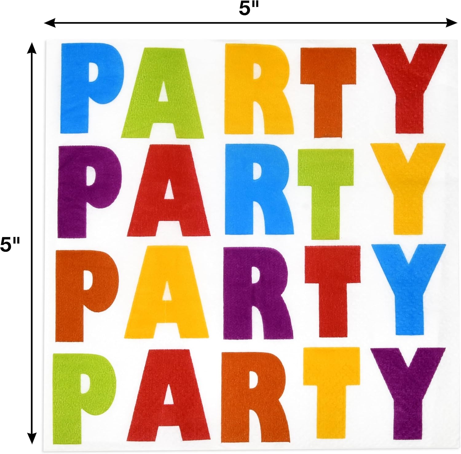 Gift Boutique 100 Rainbow Party Napkins Cocktail Beverage Disposable Paper Decorative Colorful Dessert Napkin image 2