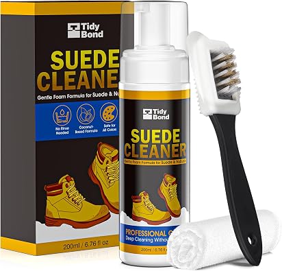 Suede Cleaner Kit Premium Shoe Cleaner for Suede & Nubuck Shoes, Boots, Bags, Purses & Furniture Safe, Non-Toxic Formula with Brush & Towel Removes Stains, Salt & Dirt 200ml