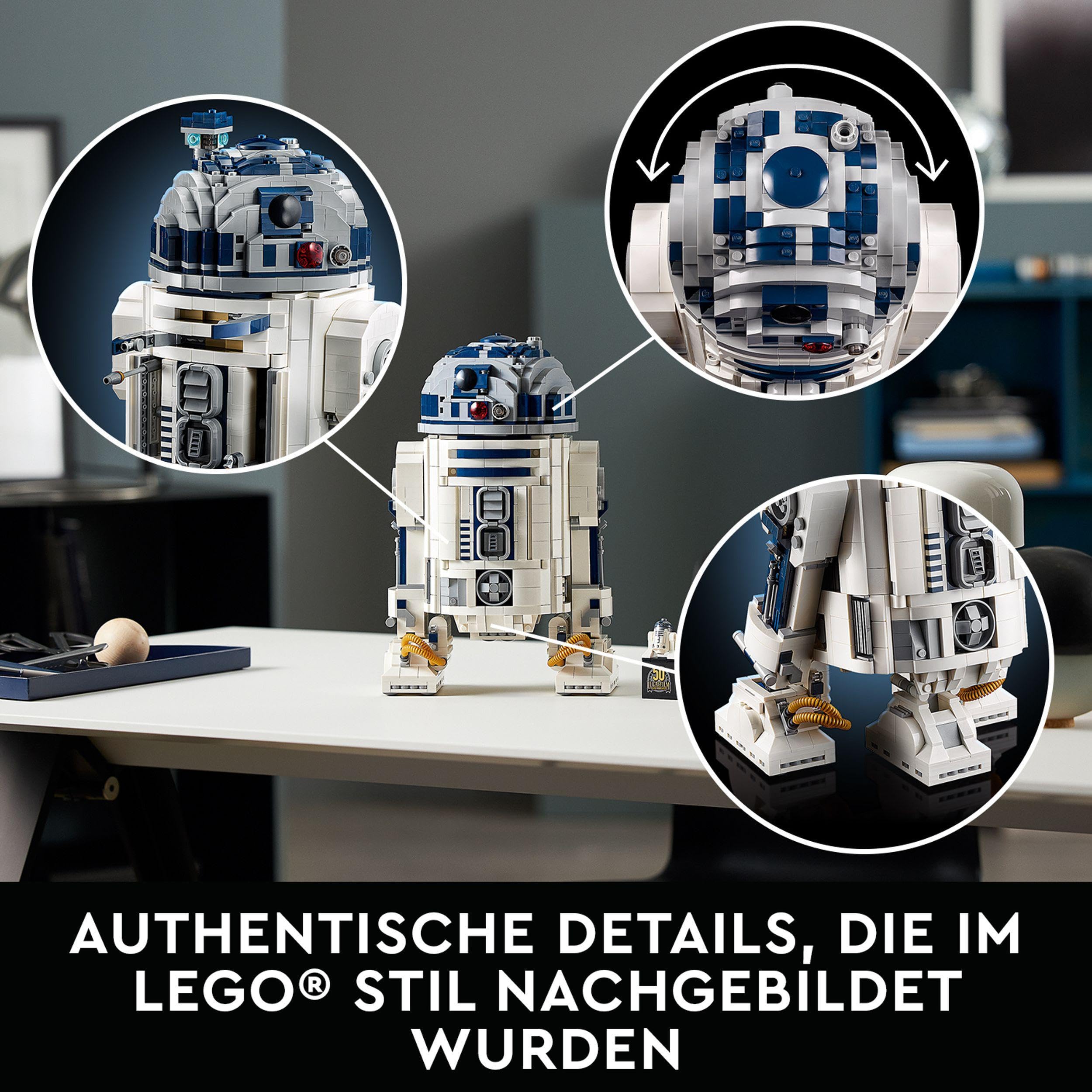 LEGO Star Wars R2-D2 Droiden-Set für Erwachsene, 2.413-teiliges Sammlermodell mit Luke Skywalkers Lichtschwert, Sammlerstück, Geschenk für Männer, Frauen, ihn oder sie 75308