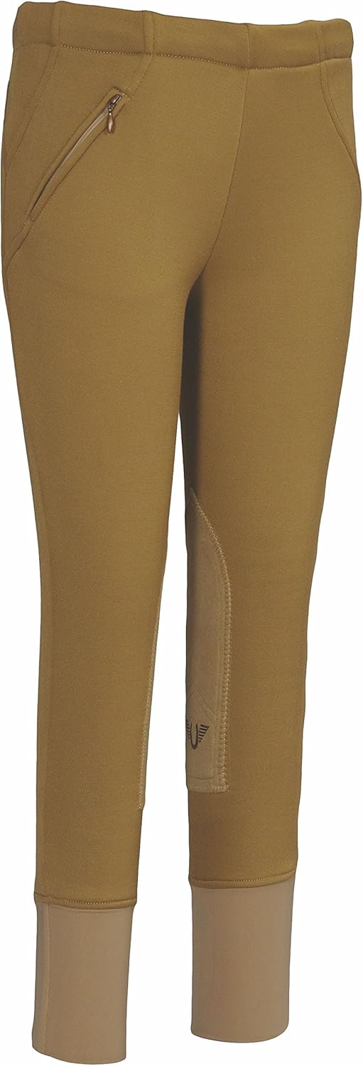 TuffRider Children's Unifleece Pull-On Stretch Fleece Knee Patch Winter Breeches : Clothing, Shoes & Jewelry