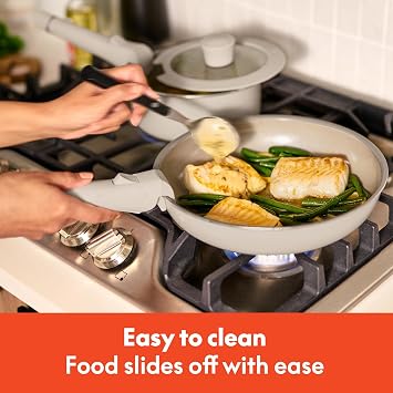 bella 8 Piece Removable Handle EverGoodTM Non-Toxic Cookware Set, Oatmilk
