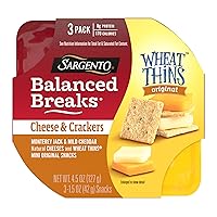 Vista 1 de Sargento Balanced Breaks Cheese & Crackers, Monterey Jack & Mild Cheddar Natural Cheeses and WHEAT THINS - Mini kit de aperitivos originales
