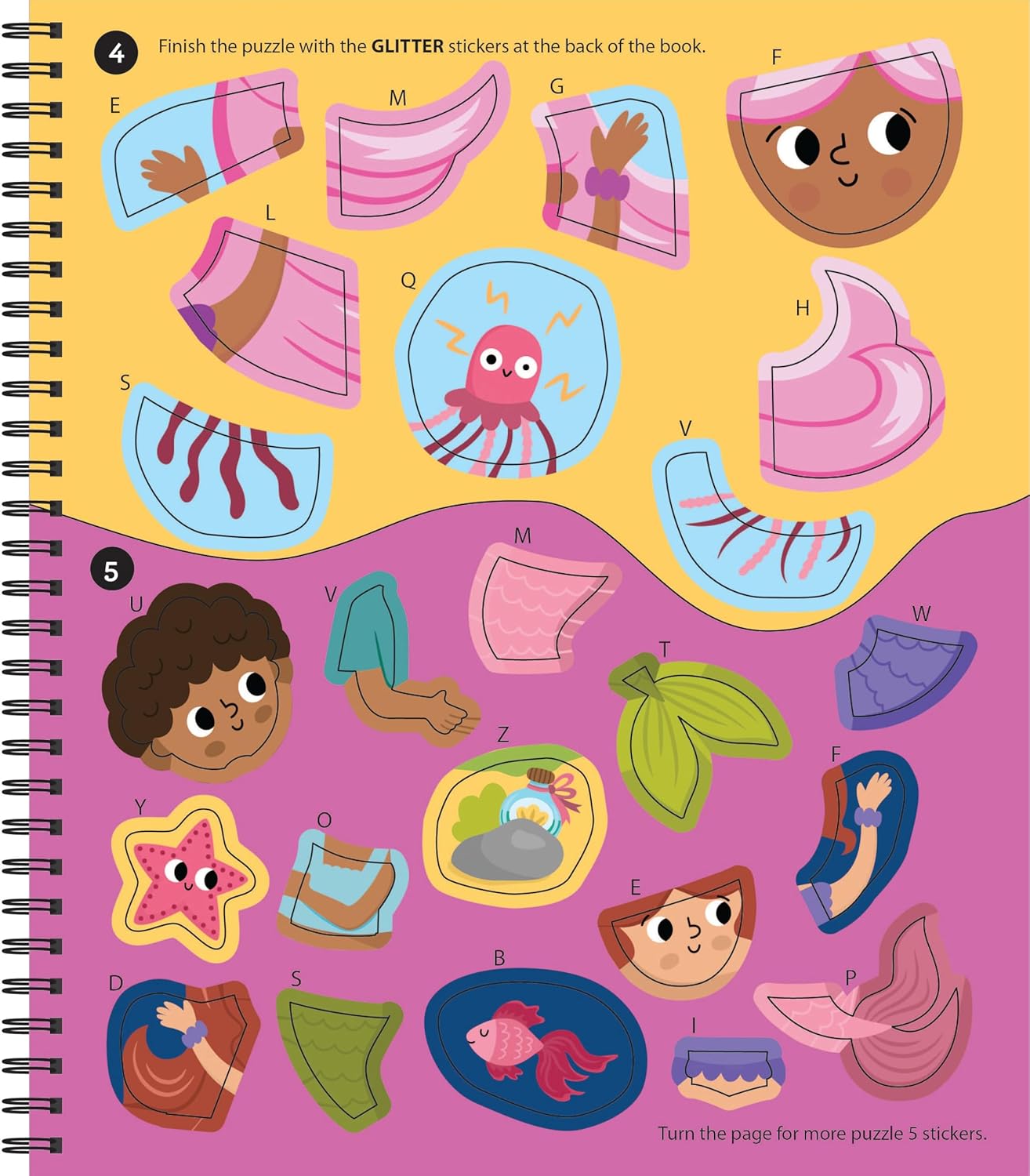 Brain Games - Sticker by Letter: Glitter Mermaids: Includes 1 Glitter Sticker Sheet to Complete Each Image! - Image 6