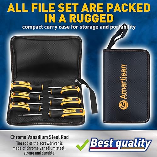 Miniatura 2 de Amartisan Juego de destornilladores Torx magnéticos de 6 piezas, a prueba de manipulaciones, juego de destornilladores magnéticos Torx Driver Star