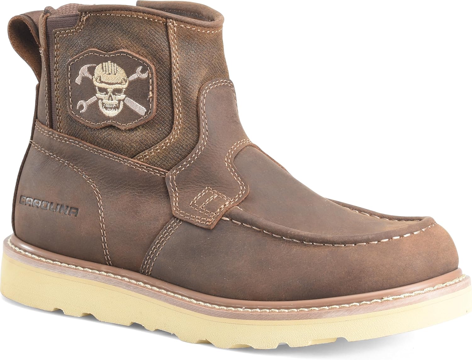 Carolina Men's 6" Flatiron Moc Toe Wedge Work Boot - Durable with Slip-Resistant Sole and Cushioned Insole