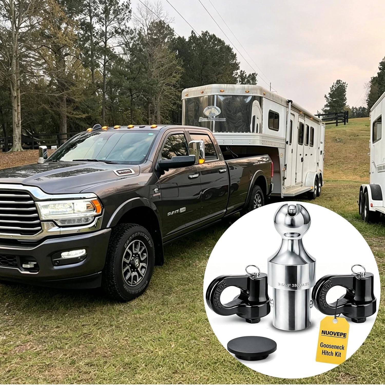 60692 Gooseneck Hitch Ball Kit, OEM Puck System Gooseneck Ball 2-5/16" Heavy Duty, Compatible with Ford F250 F350 F450 (2013-2026), Chevy Silverado 2500/3500, GMC Sierra & Nissan Titan XD