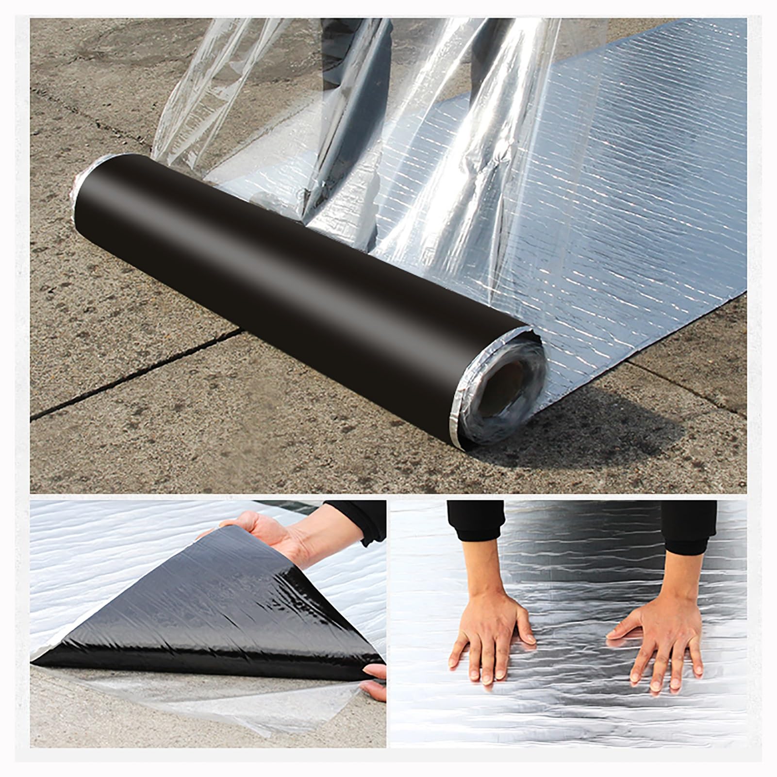 Cinta de aluminio for reparación de techos, cinta selladora de asfalto, revestimiento de techos, impermeabilización, aislamiento térmico(W30CMXL5M)
