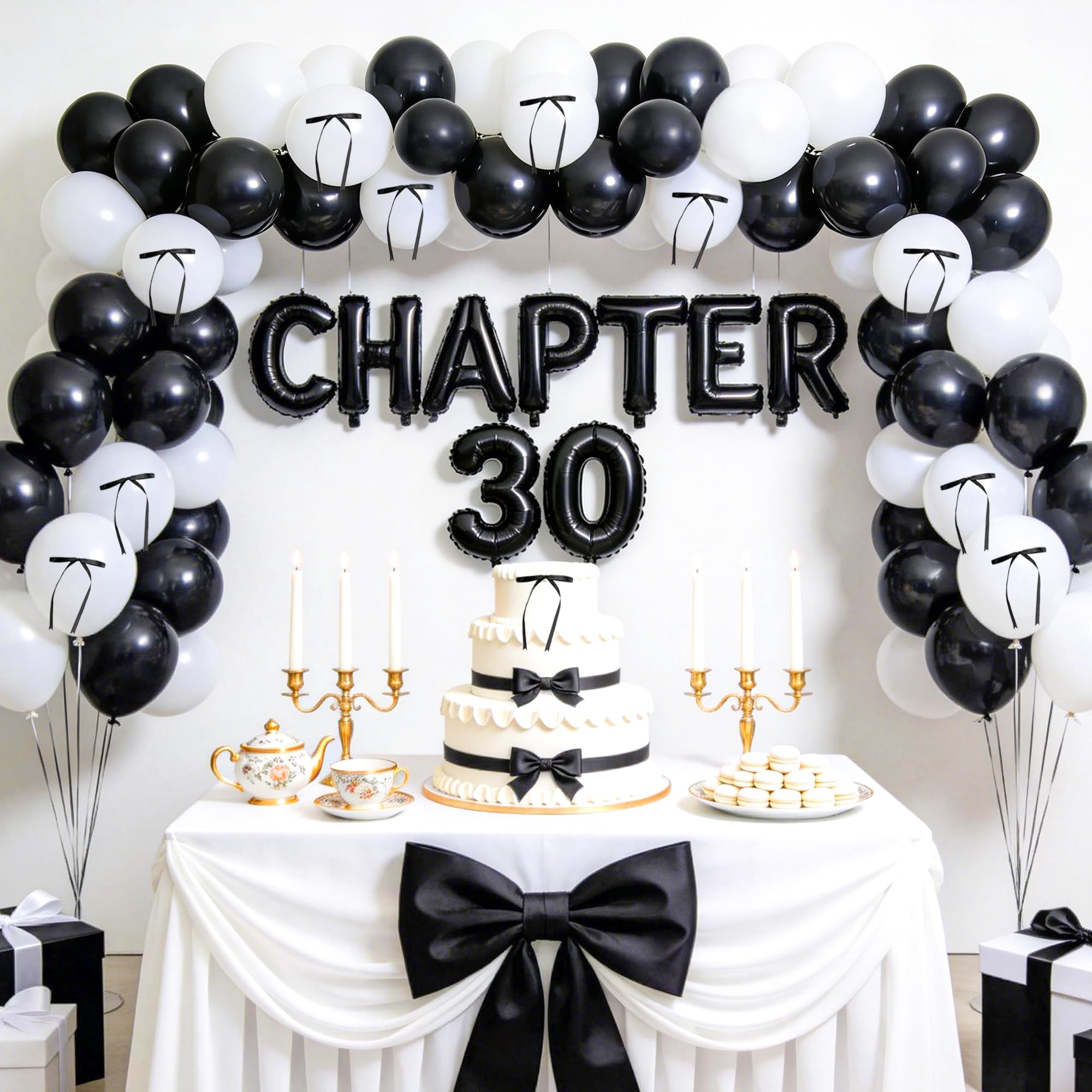 Chapter 30 Birthday Decor 30th Birthday Balloons Banner Hello 30 Party Supplies Favors Coming of Age Birthday Decor Black Silver Balloons