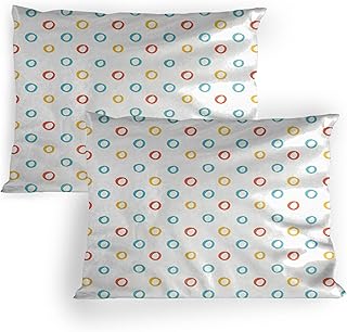Ambesonne Minimalist Pillow Sham Set of 2, Color Hoops Circle Shapes Girls Motif, Quality Microfiber Bedding Item for All Seasons, 36