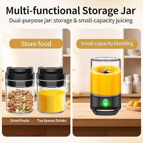 Miniatura 3 de Licuadora portátil para batidos y batidos de 24 onzas, taza aislada inalámbrica, pequeña licuadora portátil personal con botella de acero