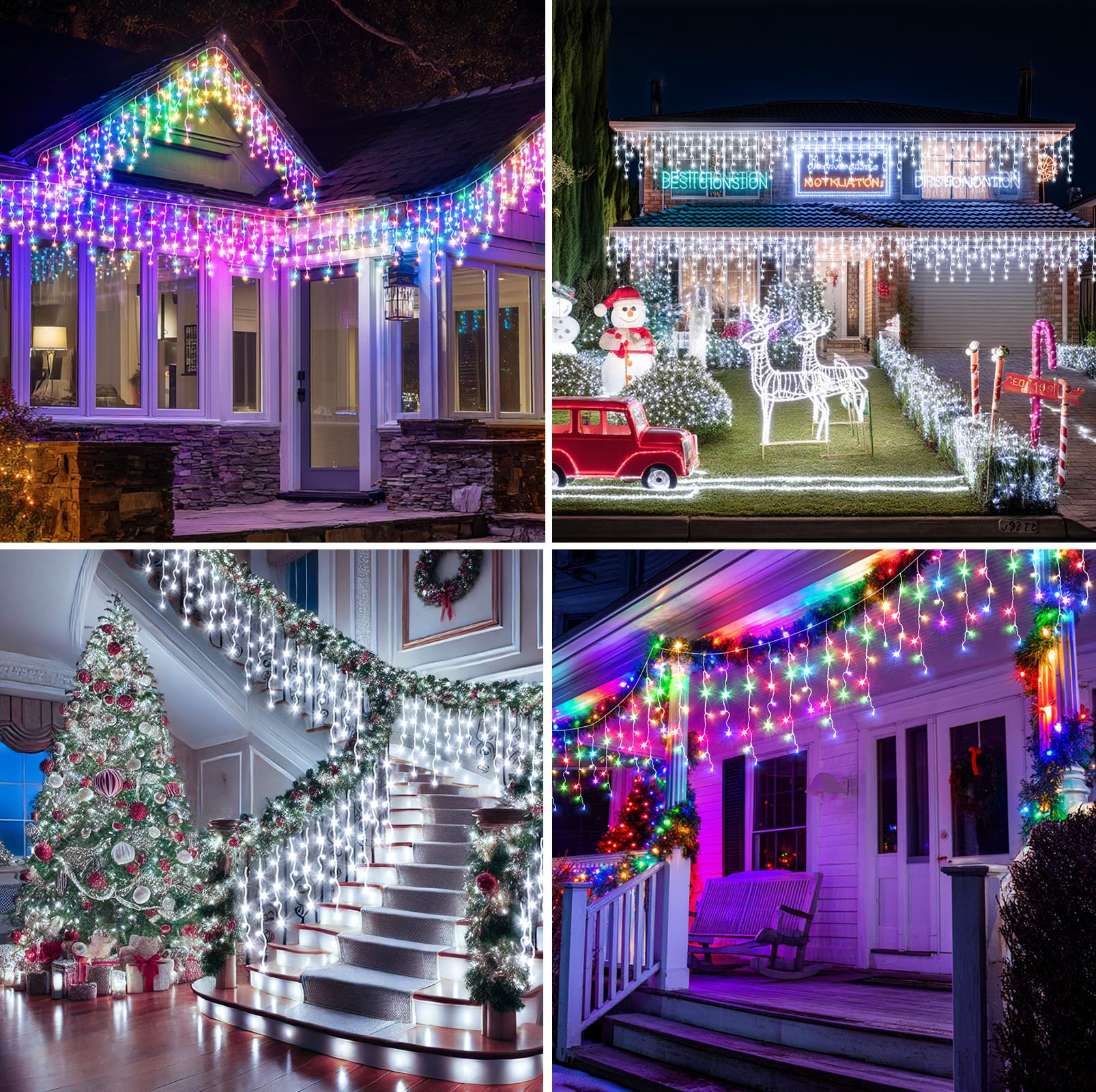 3 IN 1 Eisregen Lichterkette Solar [25m +5m], 2500mAh 660LEDs Weihnachtsbeleuchtung Außen,8 Modi,Erweiterbar, Lichterkette Außen USB-Strom,IP65 Wasserdicht Mit Fernbedienung Timer