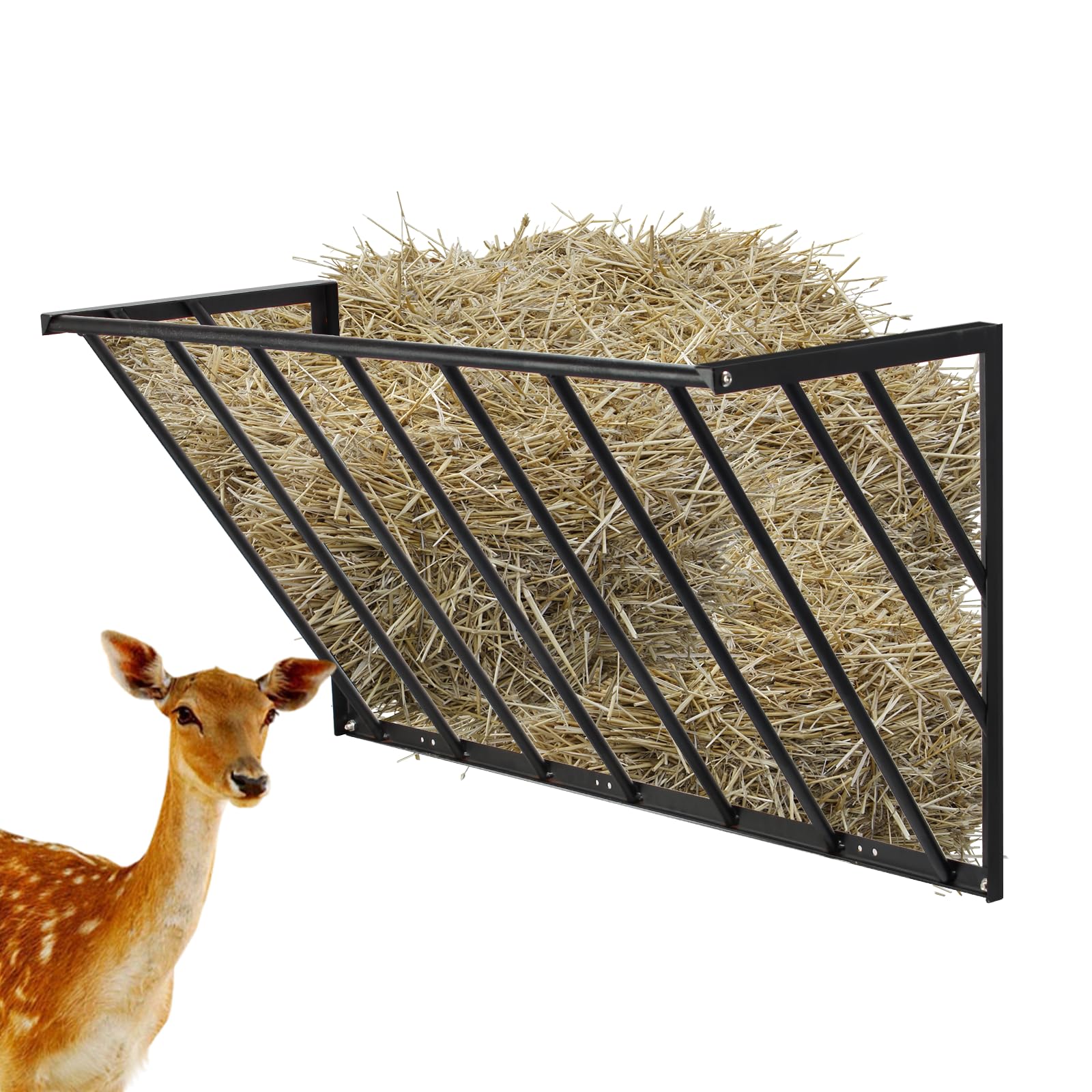 Hay Feeder Blanket Holder Carbon Steel Hay Rack Wall Mounted Hay Feeder for Horses Goats Farm Indoor and Outdoor Use(1PC)