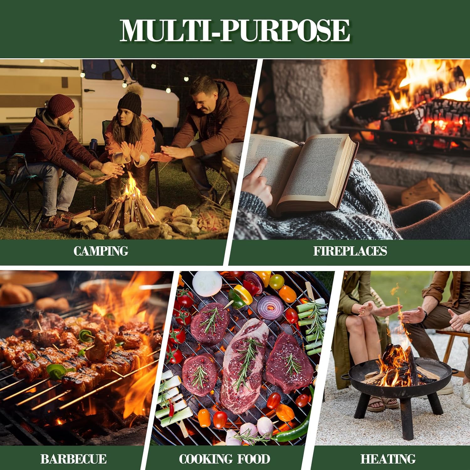 150PCS Fire Starter-Natural Fire Starters for Campfires, BBQ, Fireplaces, Barbecues, Chimneys, Fire Starters for Pizza Ovens, Fireplaces, Grills and Other Scenarios, Charcoal Starters