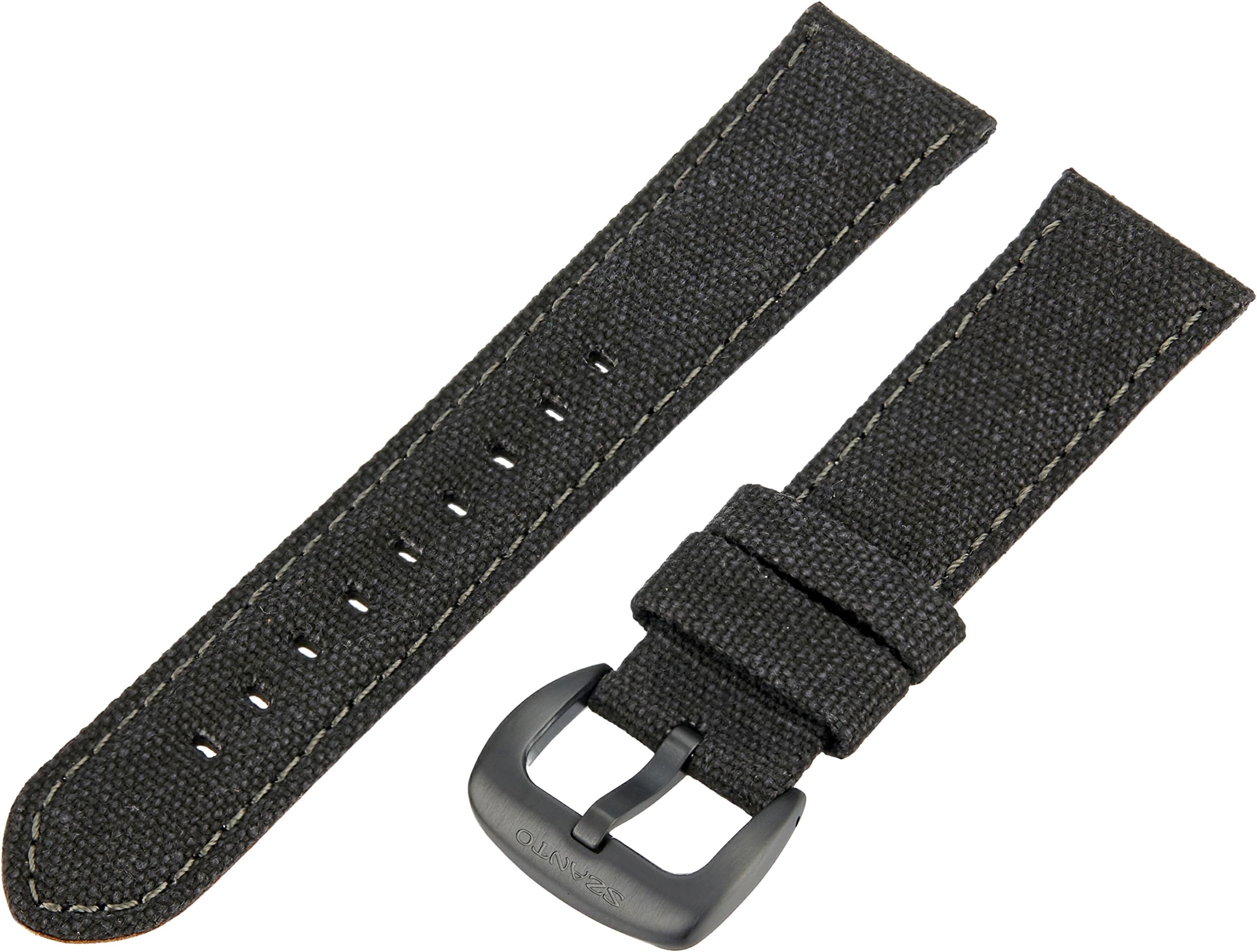 Szanto SZP1000 CHAR 22mm Replacement Strap Canvas Black Watch Bracelet