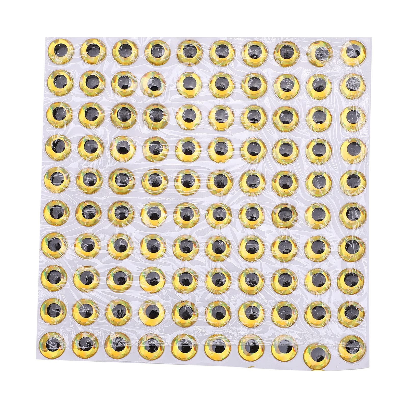 Señuelos de Pesca Pegatina para Ojos Simulación 3D Juego Holográfico Artificial para Accesorios de Cebos Artesanales (Gold)