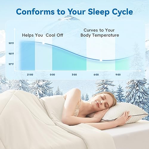 Miniatura 10 de HYLEORY Edredón refrescante tamaño Queen, mantas refrescantes de verano de doble cara para personas que duermen con calor o sudores nocturnos,