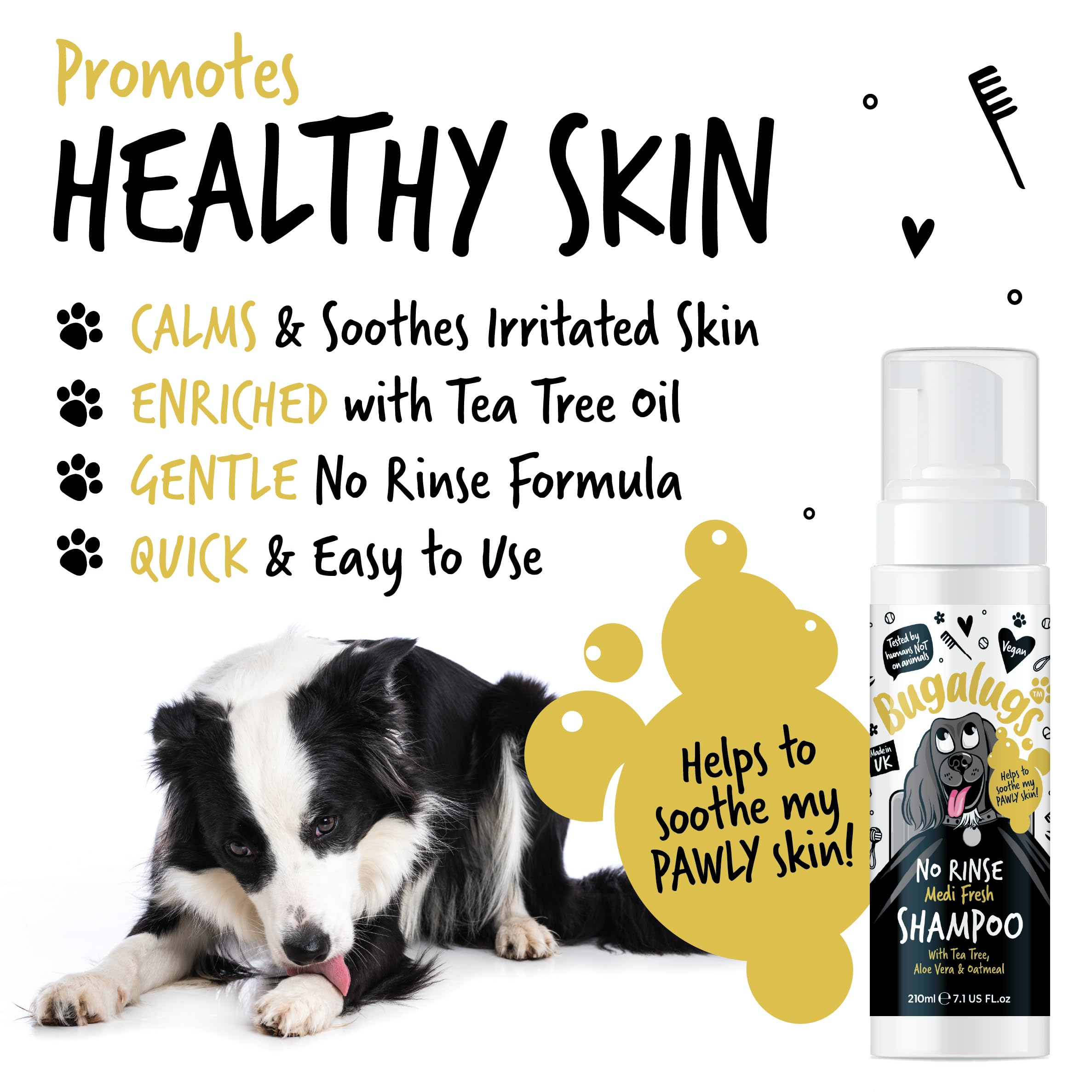 BUGALUGS Dog Shampoo for Itchy Skin Medi Fresh Natural Safe Sensitive Formula - Soothing Skin Cooling For Skin Irritation and anti itch - Image 2