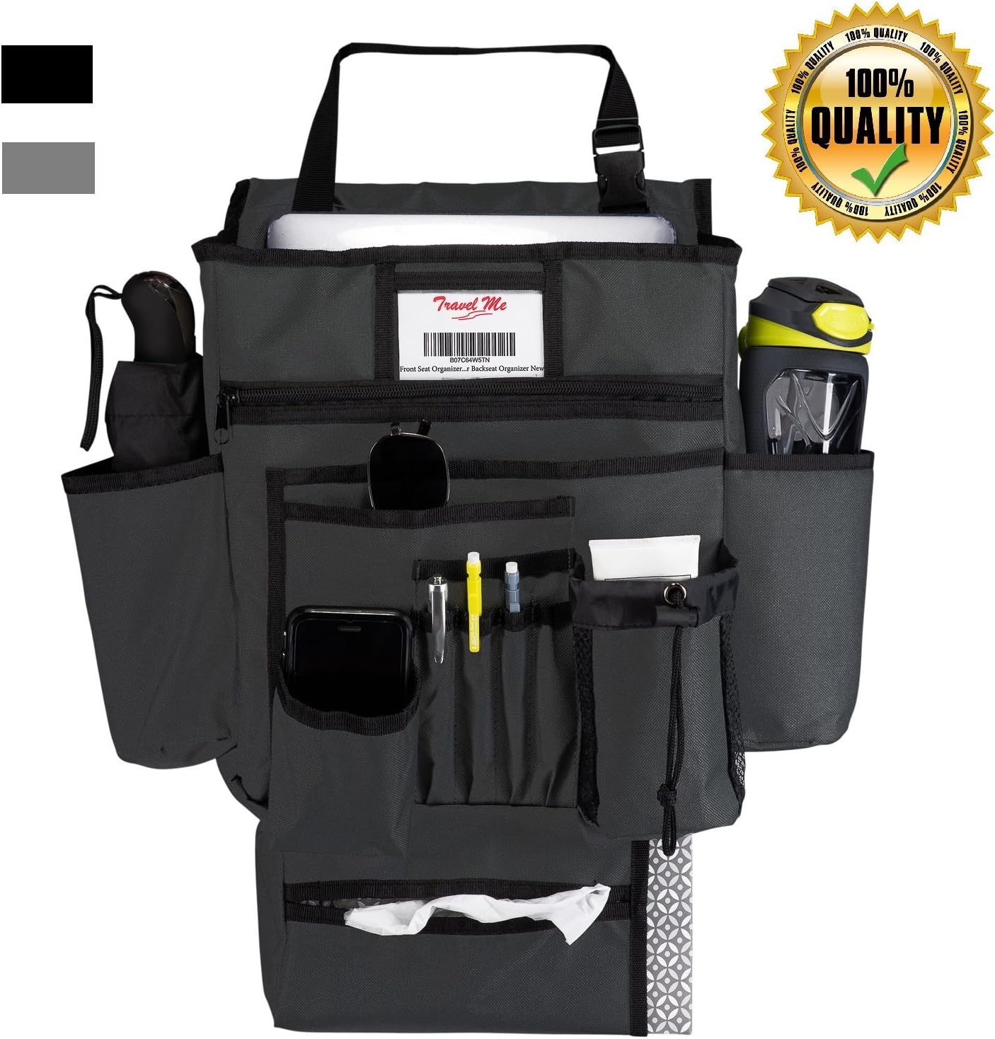 Front Seat Car Organizer Tissue Box Holder Black