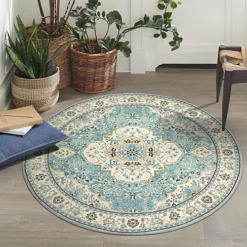 Miniatura 486 de Lahome Tapete tribal bohemio, pequeño, suave, antideslizante, lavable, de pelo corto, para piso en puerta, interior, entrada, baño, silla, Verde