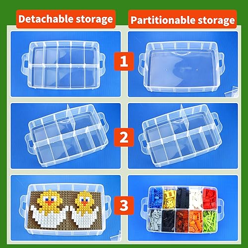 Miniatura 3 de Caja de almacenamiento para Lego, organizador de almacenamiento apilable con 30 compartimentos para Lego, almacenamiento para muñecas Barbie,