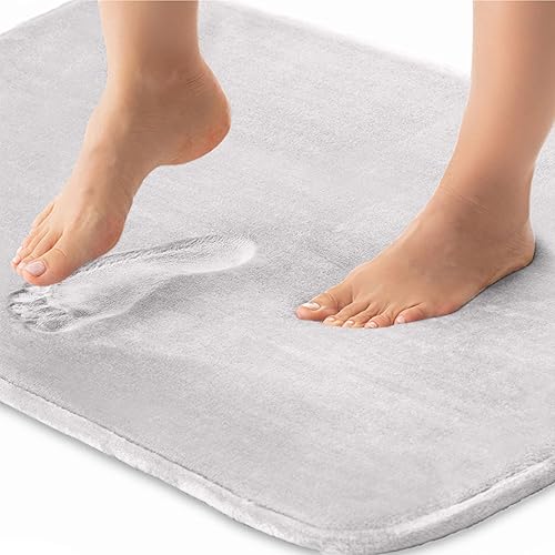 Gorilla Grip - Tapetes de baño gruesos de espuma viscoelástica, terciopelo suave y absorbente, puntos duraderos en la parte inferior, lavables a