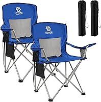 Vista 7 de Silla de camping Elevon, silla plegable portátil al aire libre con brazos, soporte para tazas y bolsa de transporte