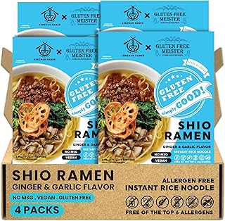 Kenchan Ramen Ginger Garlic Shio Ramen Kit 4 Pack | Gluten Free Japanese...